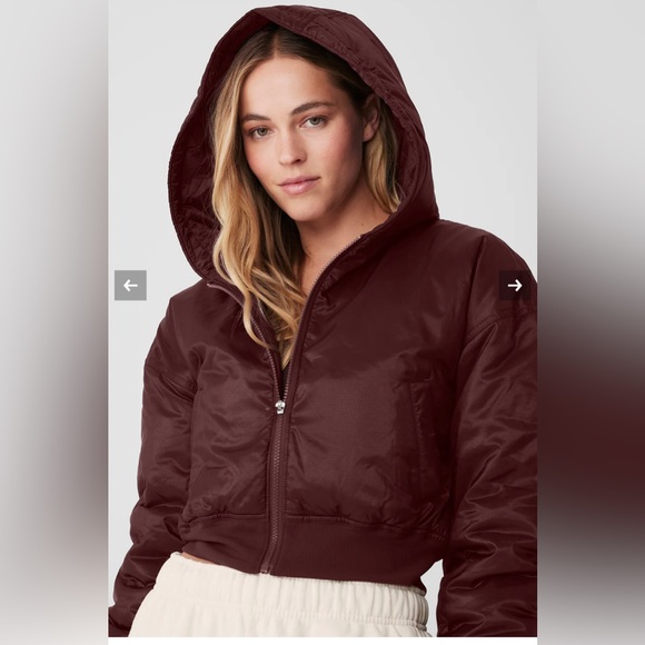 ALO Yoga Jackets & Coats Alo Yoga Ripstop Cropped Zip Up Hoodie